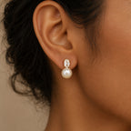 Women's Geometric Faux Pearl Stud Earrings Electroplated Copper Vintage Style Earrings