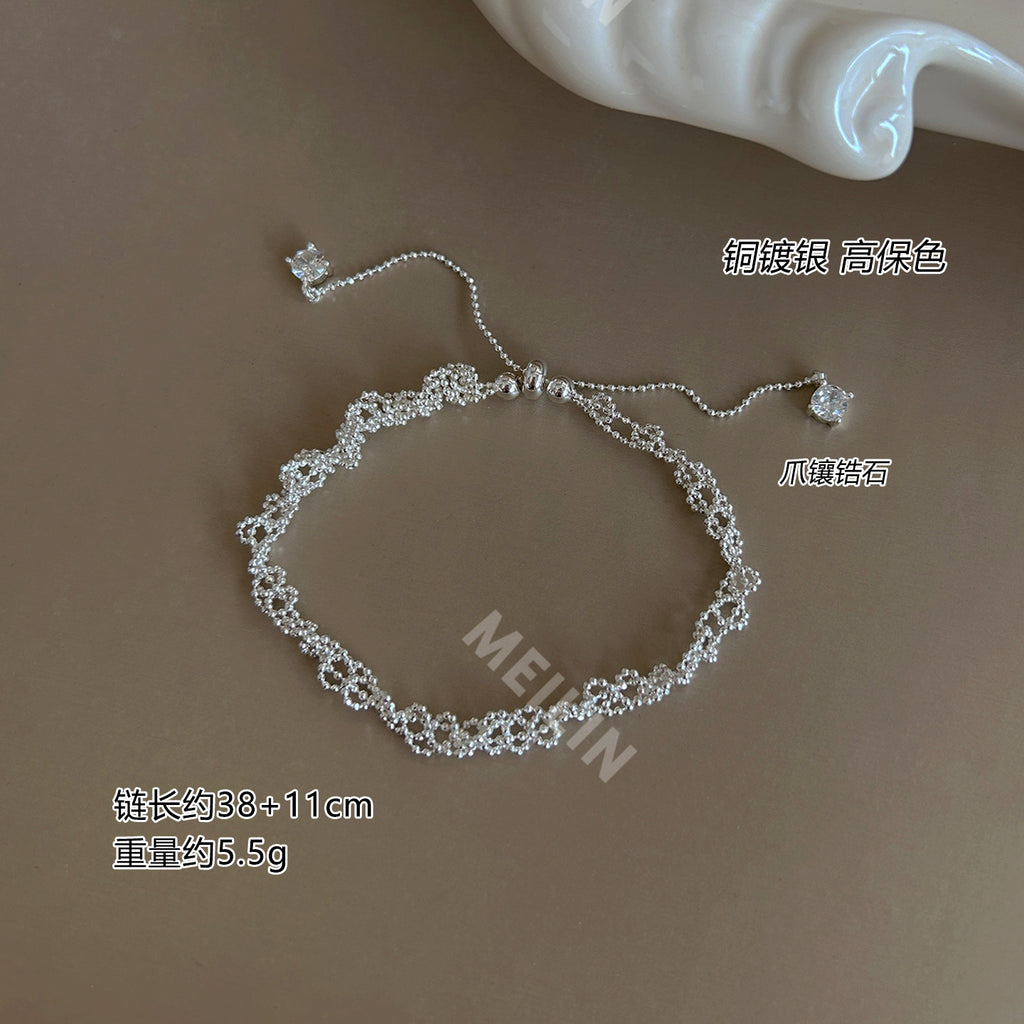 Adjustable Braided Rope Bracelet for Women, Electroplated Copper Alloy, Sliding Knot Closure