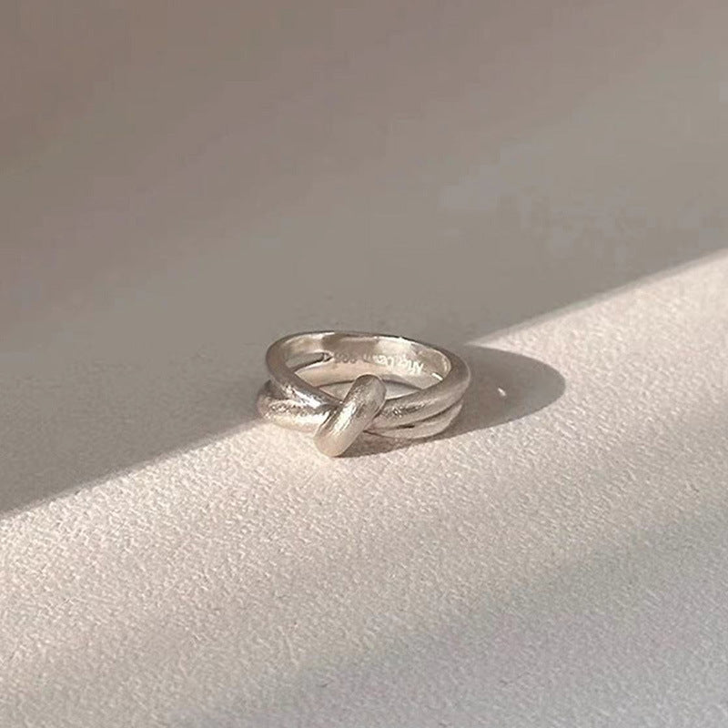 Geometric Open Ring for Women, Electroplated Copper, Adjustable Double Band Ring