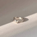 Geometric Open Ring for Women, Electroplated Copper, Adjustable Double Band Ring