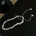 Adjustable Braided Rope Bracelet for Women, Electroplated Copper Alloy, Sliding Knot Closure