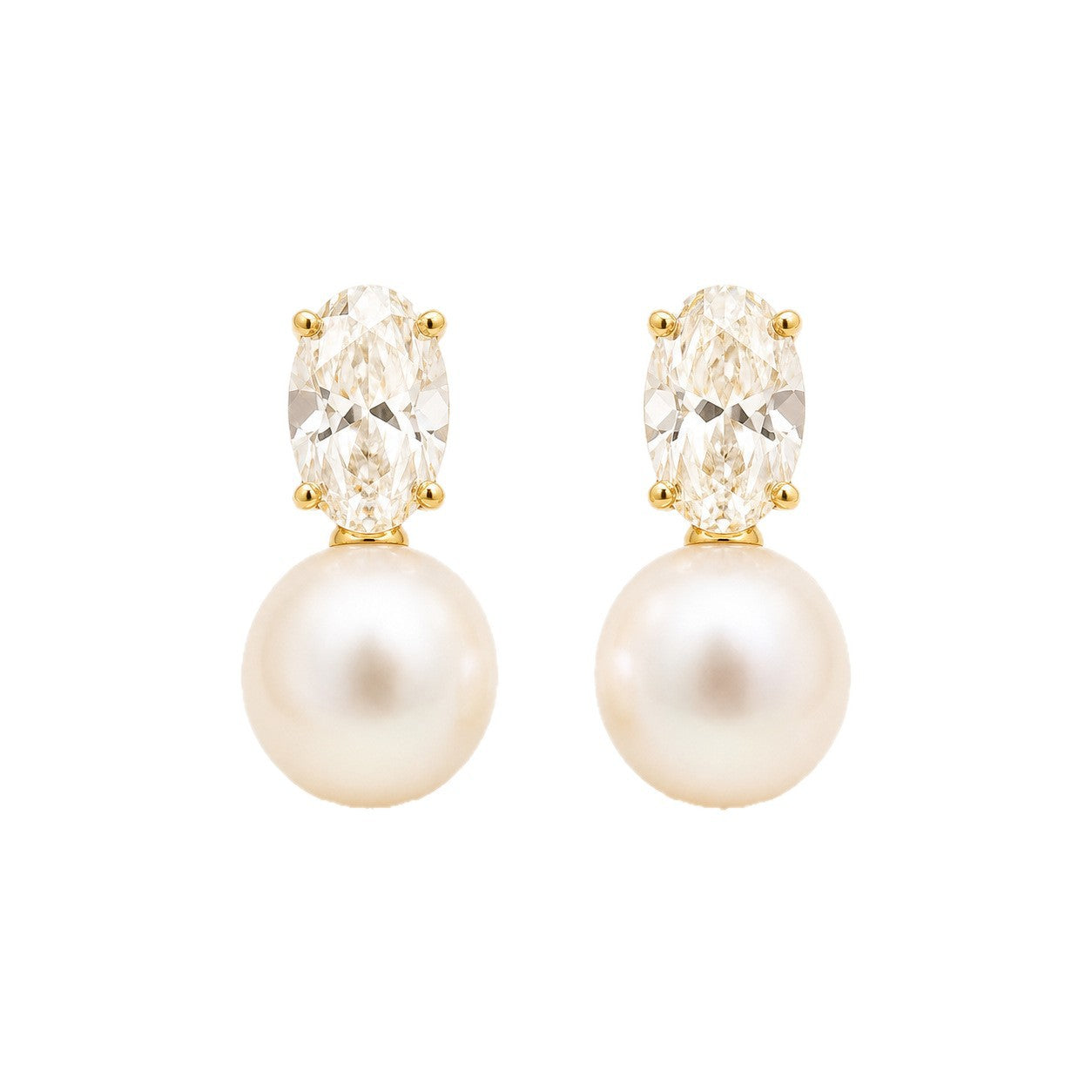 Women's Geometric Faux Pearl Stud Earrings Electroplated Copper Vintage Style Earrings