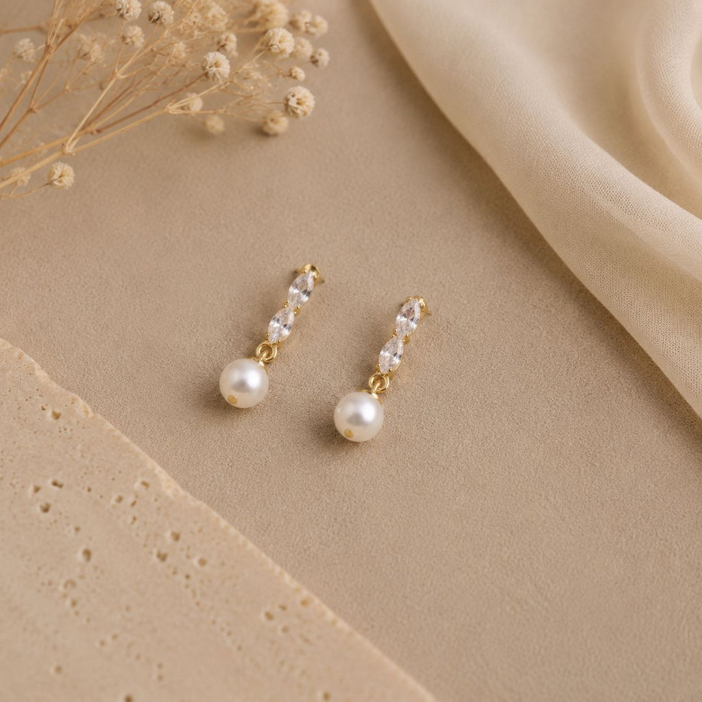 French Vintage Faux Pearl Drop Earrings