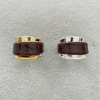 Geometric Open Ring for Women, Electroplated Copper, Wide Band Ring