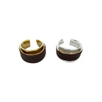 Geometric Open Ring for Women, Electroplated Copper, Wide Band Ring