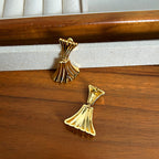 Fan Shell Stud Earrings for Women with 925 Sterling Silver Posts, Electroplated Copper, Push Back