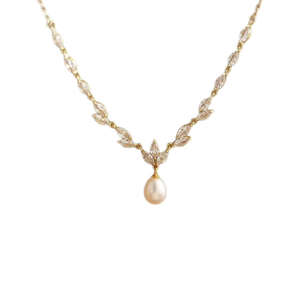Geometric Faux Pearl Pendant Necklace
