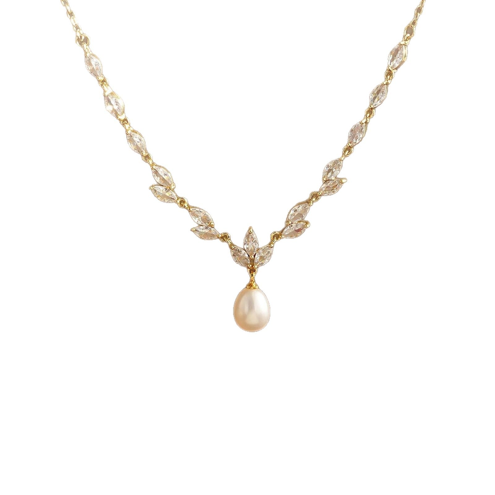 Geometric Faux Pearl Pendant Necklace