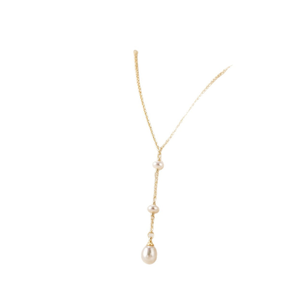 Women's Faux Pearl Pendant Necklace Electroplated Copper Geometric Pendant Chain Necklace